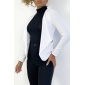 Elegant womens slim-fit blazer jacket white