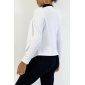 Elegant womens slim-fit blazer jacket white