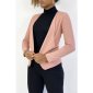 Elegant womens slim-fit blazer jacket antique pink