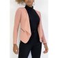 Elegant womens slim-fit blazer jacket antique pink