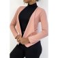 Elegant womens slim-fit blazer jacket antique pink