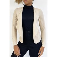 Elegant womens slim-fit blazer jacket beige