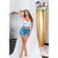 Glamorous womens hot pants shorts with sequins baby blue