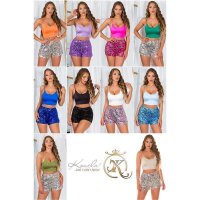 Damen Basic Crop-Top mit sexy Ausschnitt Schwarz