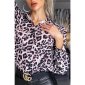Womens long-sleeved blouse with animal print leopard