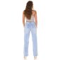 Bauchfreies Damen Träger Bustier-Top mit Strasssteinen Beige