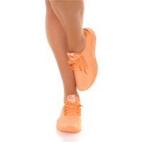 Trendy womens sneakers lace-up shoes orange