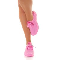 Trendy womens sneakers lace-up shoes fuchsia