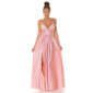 Womens strappy satin maxi dress with high vent antique pink