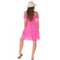 Damen Off-Shoulder Babydoll-Kleid in Boho-Stil Pink