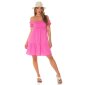 Damen Off-Shoulder Babydoll-Kleid in Boho-Stil Pink