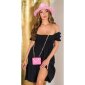 Womens off-the-shoulder babydoll dress in Boho style black