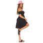 Womens off-the-shoulder babydoll dress in Boho style black