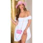 Womens off-the-shoulder babydoll dress in Boho style white