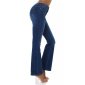 Trendige Damen Bootcut-Jeans in Used-Look Dunkelblau