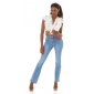 Trendy womens bootcut jeans in used look light blue