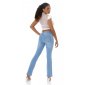 Trendy womens bootcut jeans in used look light blue