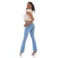 Trendy womens bootcut jeans in used look light blue