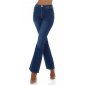Trendige Damen Bootcut-Jeans in Used-Look Dunkelblau 36 (S)