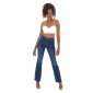 Trendige Damen Bootcut-Jeans in Used-Look Dunkelblau 36 (S)