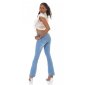 Trendige Damen Bootcut-Jeans in Used-Look Hellblau 40 (L)