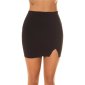 Short womens tube mini skirt with side slit black