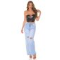 Sexy Damen Bandeau Crop-Top aus Lederimitat Schwarz
