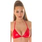 Sexy Damen Triangel-BH in Wetlook Clubwear Gogo Rot