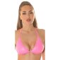 Sexy Damen Triangel-BH in Wetlook Clubwear Gogo Neon Pink