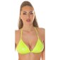 Sexy Damen Triangel-BH in Wetlook Clubwear Gogo Neon Grün