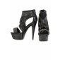 Sexy womens gogo platform high heels with mesh black