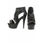 Sexy Damen Gogo Plateau High Heels mit Netzstoff Schwarz