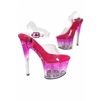 Womens rhinestone gogo platform mules high heels...