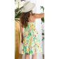 Short womens strappy summer dress with flowers green UK 8/10 (S/M)