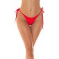 Sexy womens Brazilian tie tanga bikini bottom red UK 10 (S)