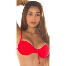 Sexy Damen Bügel Bikini-Oberteil ohne Polster Rot