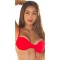 Sexy Damen Bügel Bikini-Oberteil ohne Polster Rot