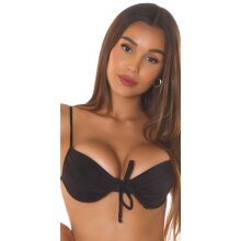 Sexy Damen Bügel Bikini-Oberteil ohne Polster Schwarz