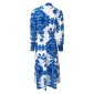Long womens summer maxi dress with paisley pattern white/blue Onesize (UK 8,10,12)