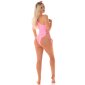Sexy Damen Brazilian Cut Badeanzug mit Schnürung Rosa