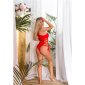 Sexy womens Brazilian cut swimsuit with lacings red