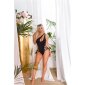 Sexy Damen Brazilian Cut Badeanzug mit Schnürung Schwarz
