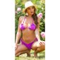 Sexy womens Brazil cut triangle bikini purple