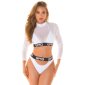 Sexy 3 pcs womens Brazilian triangle bikini set white