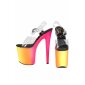 Womens gogo platform mules high heels 21 cm clear-multicolor