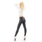 Sexy womens leggings in leather look with zipper black UK 10/12 (M/L)