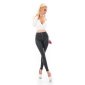 Sexy womens leggings in leather look with zipper black UK 12/14 (L/XL)