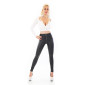Sexy womens leggings in leather look with zipper black UK 12/14 (L/XL)