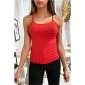 Sexy Damen Basic Spaghettiträger-Top Rot