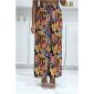 Bunte Damen Palazzo-Hose mit Blumenmuster Orange
